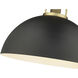 Artistan 1 Light 17.7 inch Vintage Brass/Matte Black Indoor Pendant Ceiling Light
